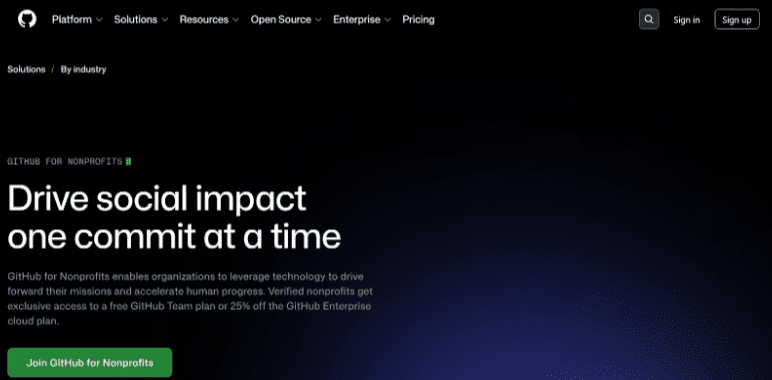 GitHub for Nonprofits