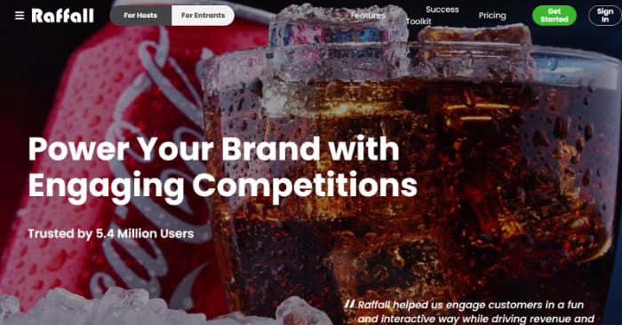 Marketplace-style online raffle website