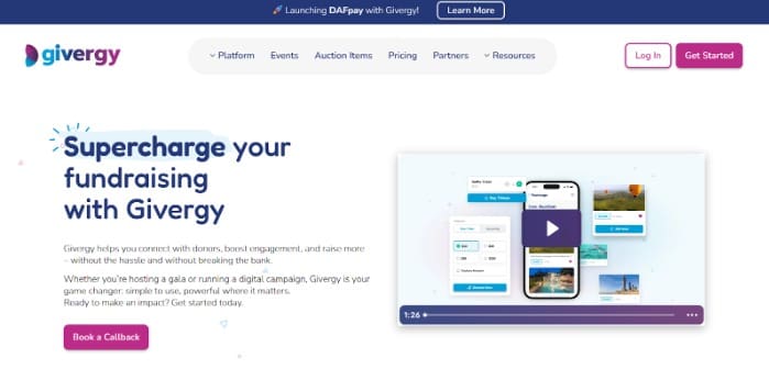 Enterprise fundraising website