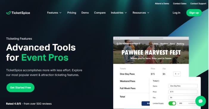 Customizable ticketing website