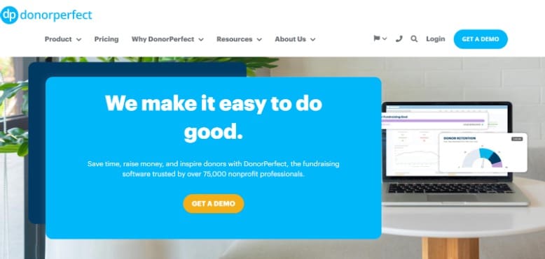 DonorPerfect is a donor management CRM