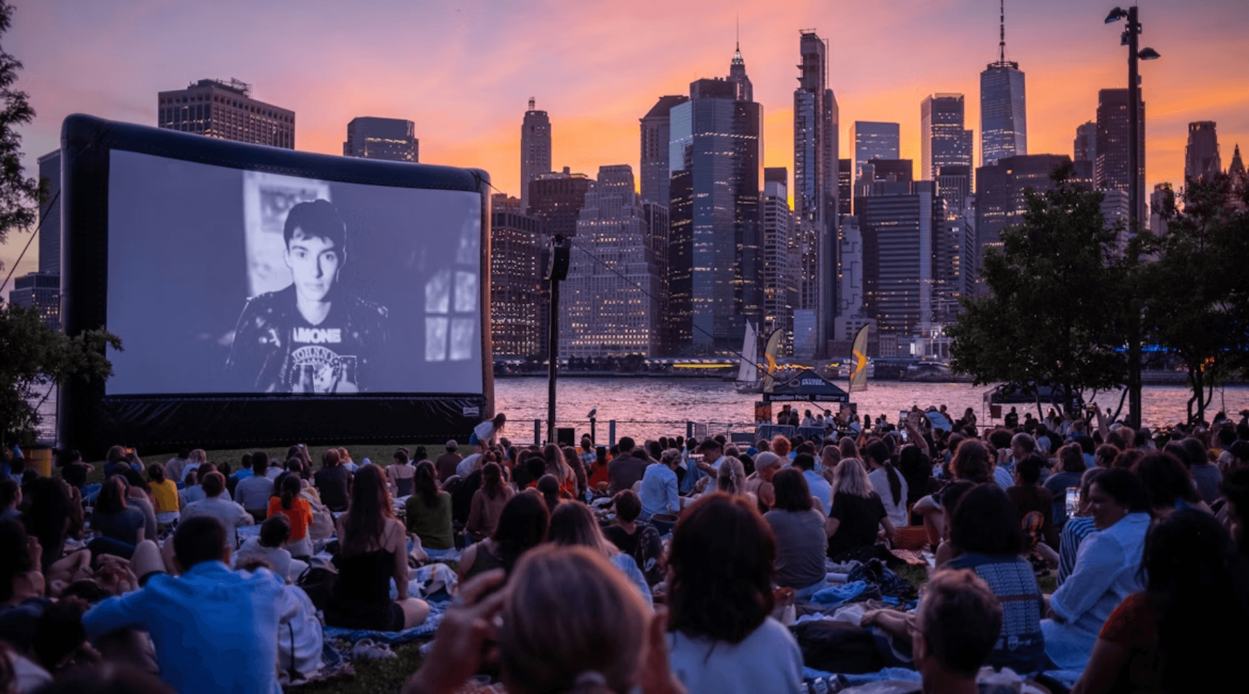 Outdoor movie night under the stars