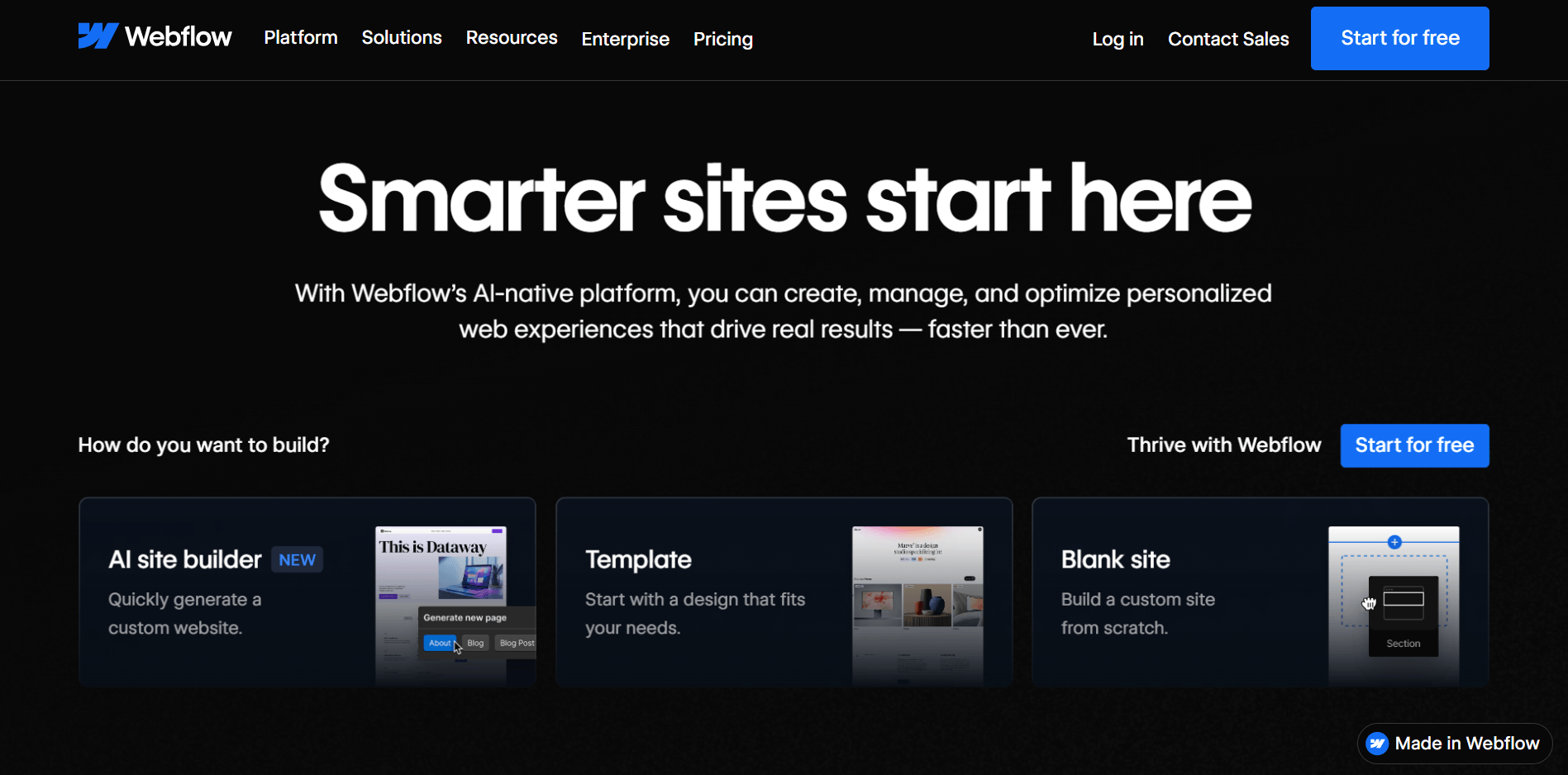 Webflow is a design-flexible builder