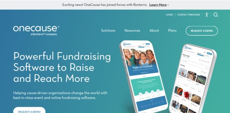 OneCause focuses primarily on event-based fundraising