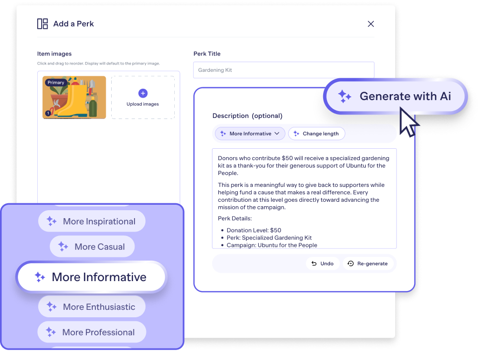Crowdfunding AI blurb