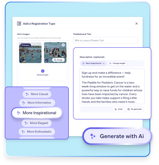 Peer to peer AI blurb mobile