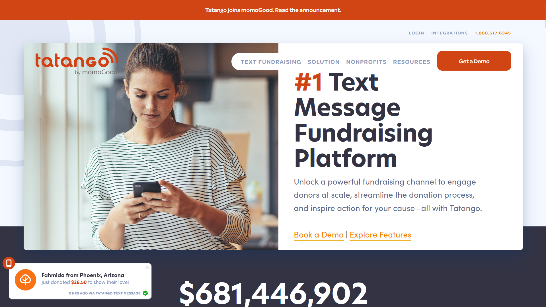 Tatango is a nonprofit SMS fundraising platform focused on outbound text messaging