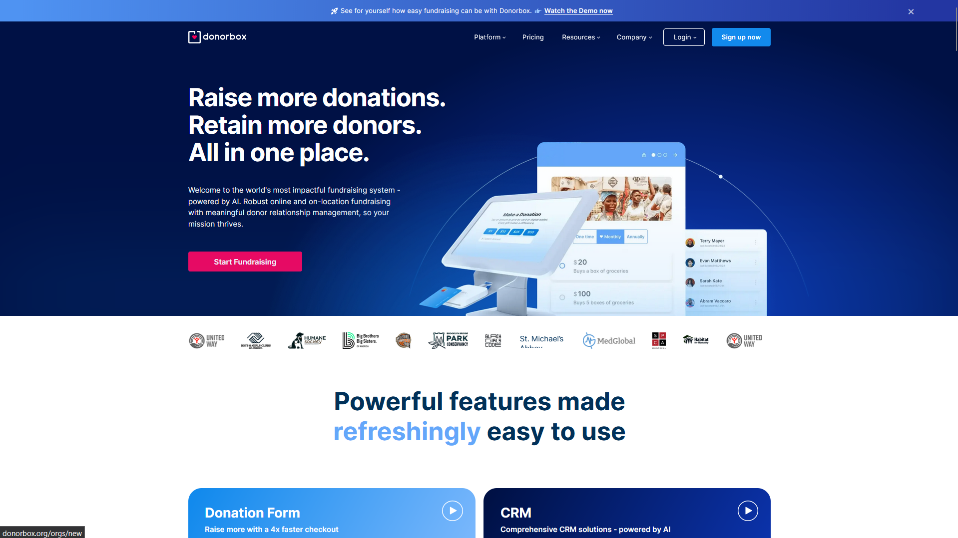 Donorbox offers text-to-give as a paid add-on 