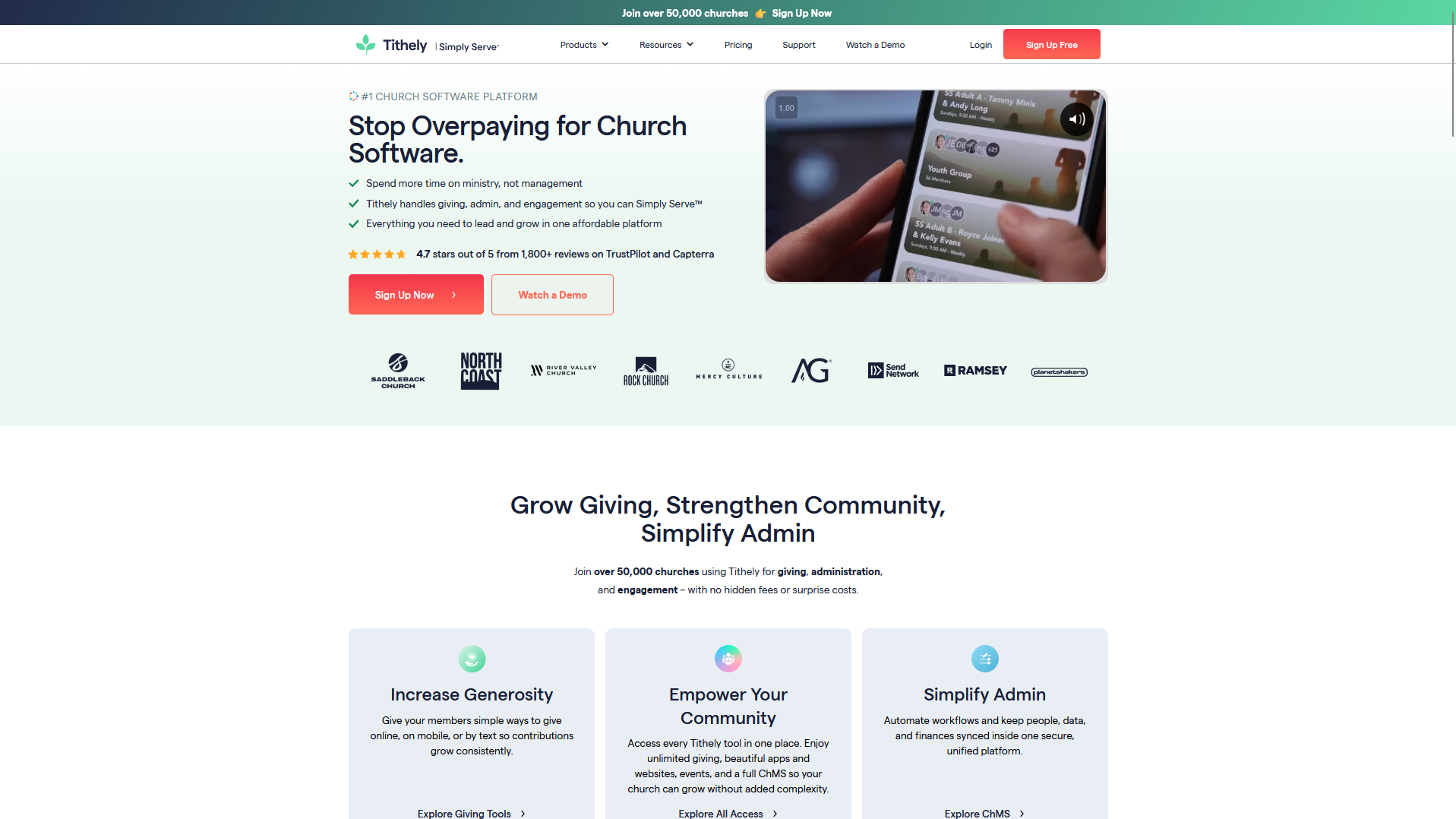 Tithe.ly is a church-specific giving platform
