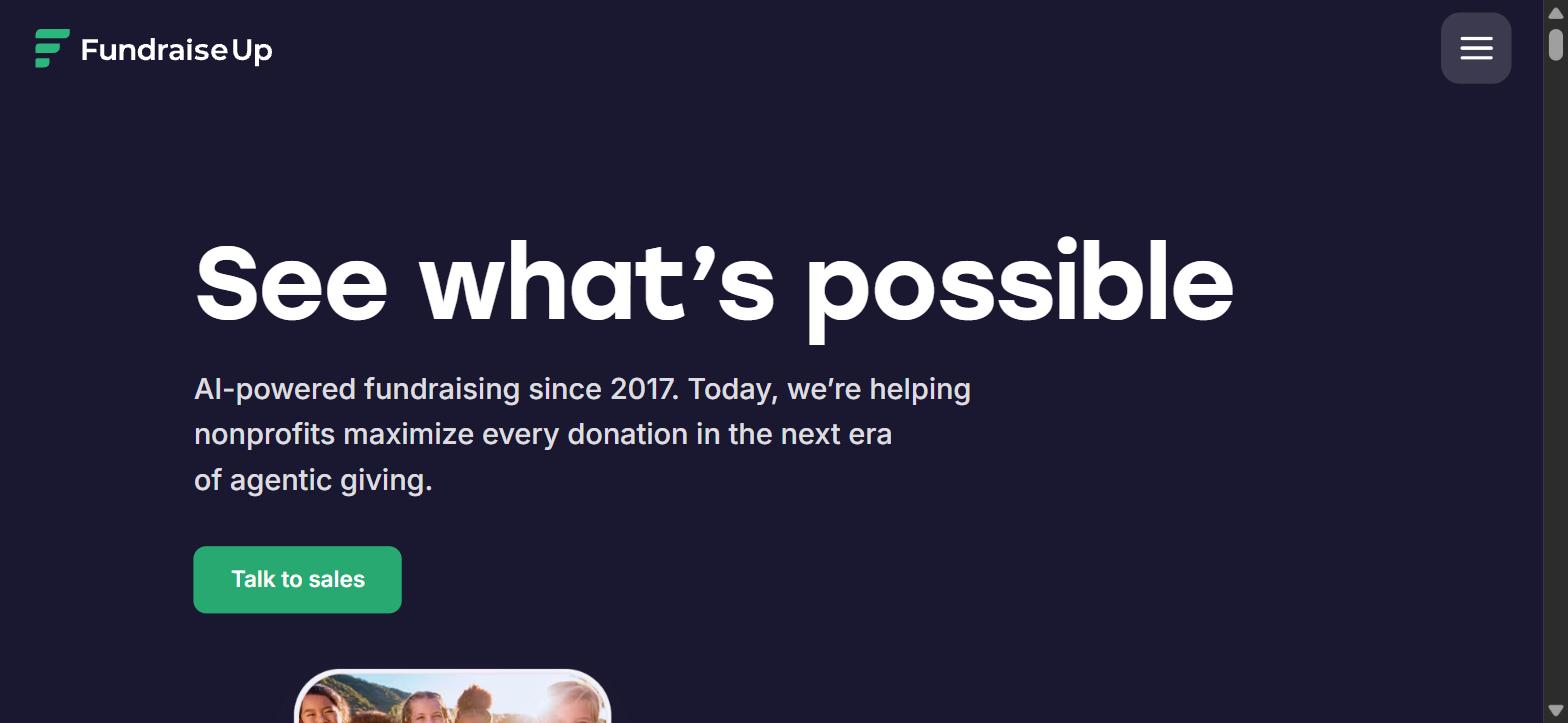 Fundraise Up homepage